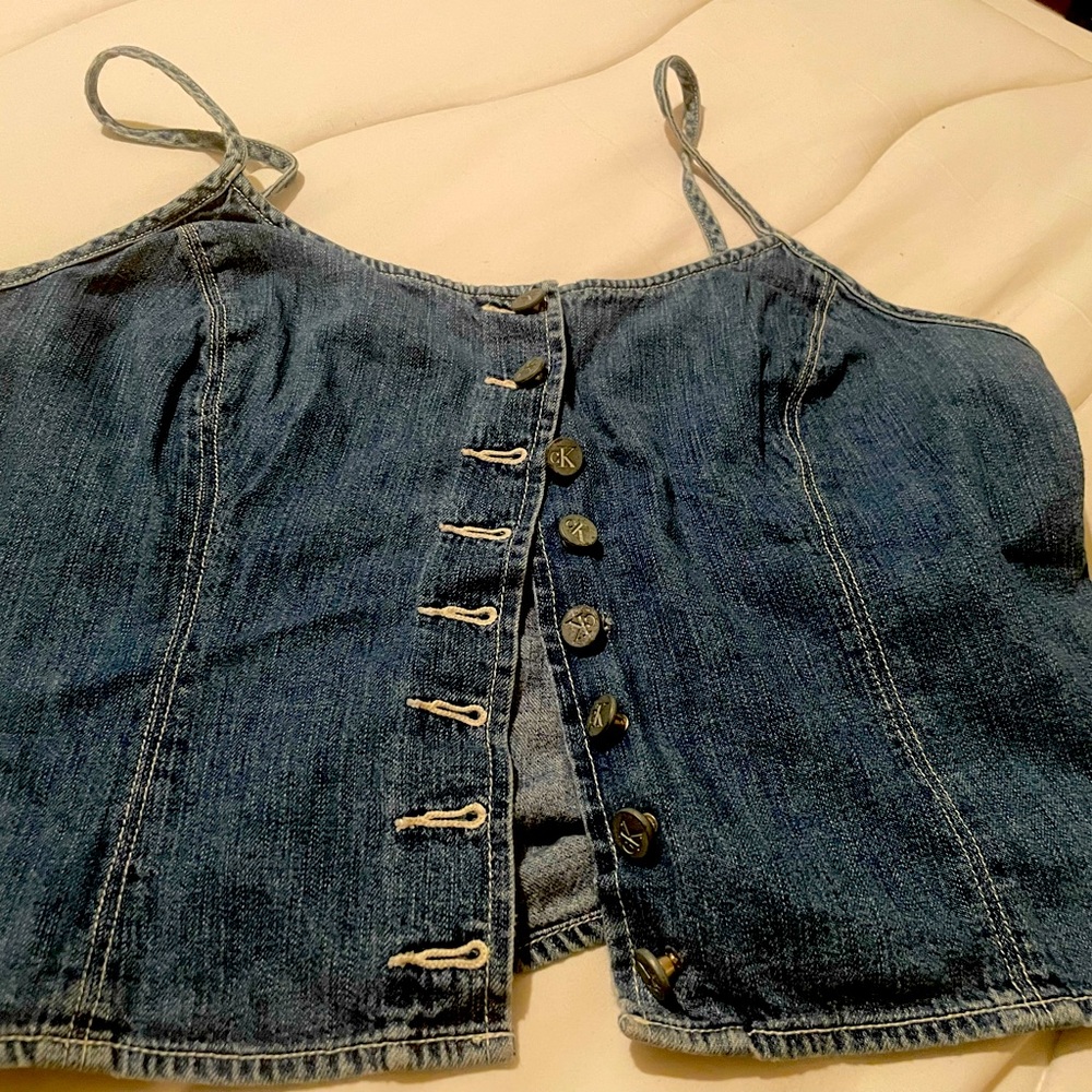 Calvin Klein blue jean tank top